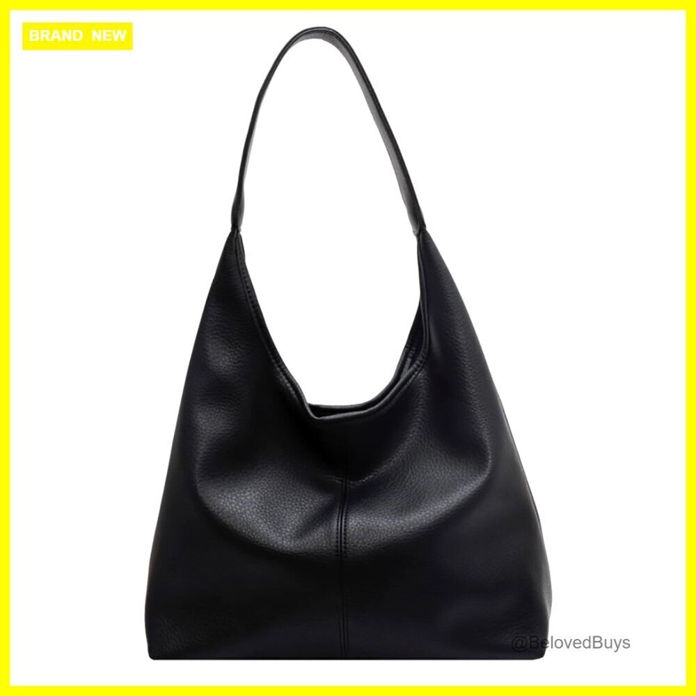 Slouchy PU Leather Hobo Tote Bag Shoulder Purse Work Everyday Handbag
